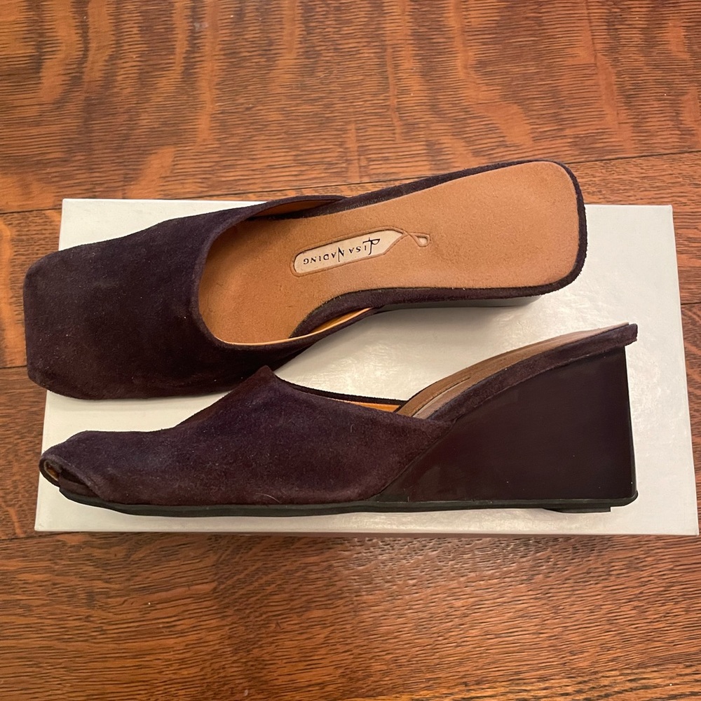 Lisa Nading Chocolate Suede Slides size 37/7